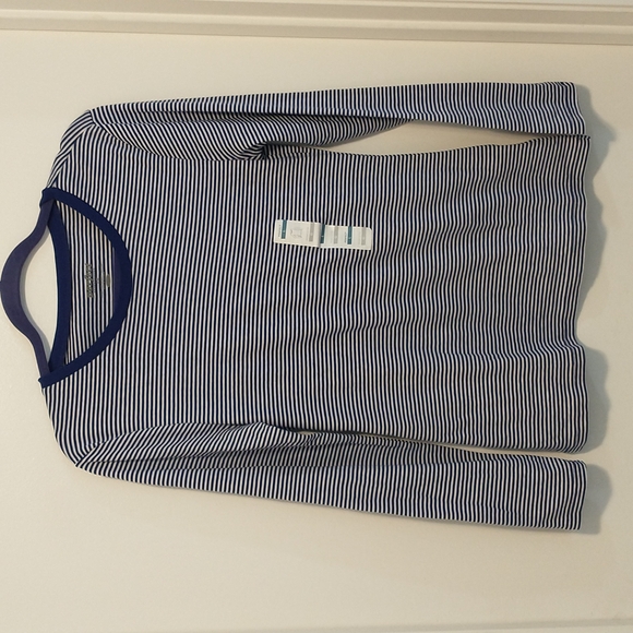 Old Navy Tops - Old navy perfect blue white striped long sleeve t-shirt